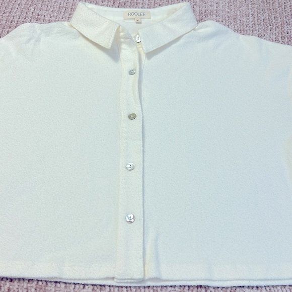 SET- This is a set - Roolee terrycloth short set with shell button detail on top - Picture 3 of 4